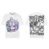 Saint Vintage Streetwear Americano Camiseta Holgada Vtg de Manga Corta para Hombre Camiseta Estampada Letra Retrato Camiseta Street