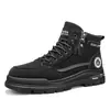 Botas Martin de Cano Alto Estilo Britânico Retrô Masculinas Outono/Inverno com Zíper Lateral Solado Grosso Antiderrapante Resistente ao Desgaste Botas Curtas para Trabalho ao Ar Livre