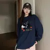 Sudadera de Algodón Estampada Gato Otoño e Invierno Cuello Redondo de la Fábrica Original 2026, Holgada Perezosa Gruesa Forro Polar Pesado