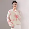 Camiseta Térmica de una Pieza Cepillada para Mujer, Cuello Redondo, Mezcla de Seda, Suéter de Manga Larga, Nuevo Estilo Otoño/Invierno, Camiseta con Estampado Tie-Dye