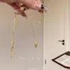 A Riqueza Vem de Todas as Direções~ Colar Gota d'Água Ampulheta Dourada, Luxo Leve, Sensação de Alto Padrão, Corrente de Clavícula Vintage