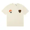 Camiseta de Manga Corta de Alta Calidad Rhude Diamante Color Sólido Estampado de Letras para Hombre y Mujer, Nueva de Verano 2024