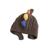 Gorros Infantiles Primavera y Otoño Nuevo Estilo Lindo Dibujo Animado Dinosaurio Gorro de Punto para Niños y Niñas Bebé Cálido Protector de Orejas Lana Moda