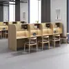 Mesa de Estudo para Estudantes, Mesa de Estudo para Preparação de Provas, Mesa Combinada com Divisórias, Divisória de Tela Imersiva, Mesa Fechada para Tutoria e Treinamento