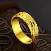 Anillos de Pareja Estilo Coreano con Baño de Latón Moneda Europea y Oro Arena Vietnamita para Hombres y Mujeres, Anillos Geométricos de Personalidad Modernos