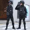 Conjunto de Uniforme Camuflado de Forro Polar para Invierno para Estudiantes de Primaria y Secundaria, Uniformes de Entrenamiento Militar para Niños y Niñas, Ropa de Entrenamiento de Fuerzas Especiales