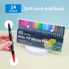 Set de bolígrafos de acuarela de doble punta, bolígrafos lavables para pintar y garabatear para niños, marcadores de arte de 12/24/60/100/120 colores