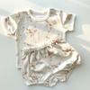 Jinrui Ins Roupas Infantis Conjunto de Verão com Shorts de Manga Curta para Bebês Meninas e Crianças Pequenas Roupas de Casa Algodão Meninas Camisetas Tops