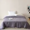 Sábana y funda de edredón sencillas de Tencel doble lavadas a la arena, clase A, color sólido, suave, tamaño matrimonial, tacto fresco, para dormitorio y uso en el hogar, pieza única
