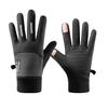 Luvas Esportivas de Ciclismo ao Ar Livre para Primavera e Outono Masculinas de Inverno Veludo À Prova de Vento Quente Sem Dedos Veículo Elétrico Delivery Tela de Toque Luminoso