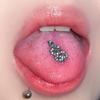 Uña de lengua de serpiente incrustada de diamantes punk full diamond animal titanio acero perforación joyería nicho lengua uña ins de moda para beber