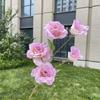 5 grandes flores artificiales de Platycodon grandiflorum para decoración de bodas, flores falsas al por mayor