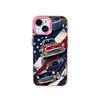Retro Clássico Americano Carro Bandeira Americana Maçã 17 Capa de Celular Iphone14 Fosca Anti-Queda Capa Protetora 16Pm