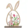Decoración de Pascua para el Hogar Decoración de Madera Estilo Granja Conejito Huevos de Pascua Pascua Primavera Decoraciones de Escritorio Adornos