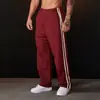 Pantalones deportivos de doble raya para hombre transfronterizos, de pierna recta, para fitness, running, baloncesto, entrenamiento, pantalones deportivos casuales