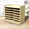Armário de Armazenamento de Papel para Desenho Artístico de Jardim de Infância Porta-Papel Cartão Quatro Aberturas Rack de Armazenamento de Prancheta 4K Sala de Arte Armário de Papel para Pintura Artesanal