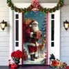 Cortina de Natal Transfronteiriça para Porta, Banner, Tecido de Fundo, Decoração, Cenário Festivo, Tapeçaria, Capa de Papai Noel