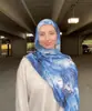 Serie de acuarela de Amazon transfronteriza Chal de poliéster satinado estilo étnico Bufanda para la cabeza de mujer étnica en stock