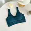 Talla grande Casual Simple Ropa Interior Mujer Látex Sensación Copa Fija Top Tubo Chaleco Base Ropa Interior Envuelta para Mujeres de Mediana Edad y Mayores