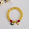 Nova pulseira de cristal artificial vermelho da internet 8MM amendoim dourado pixiu pulseira de pequeno zongzi pulseira de feriado atacado