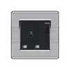 Enchufe de pared tipo 86 para interruptor transfronterizo, enchufe de múltiples orificios de una sola apertura, enchufe de interruptor de aire acondicionado de acero inoxidable
