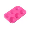 Molde de Silicona para Pastel Mousse Herramienta para Hornear 6 Piezas Molde Pequeño para Pastel de Semicírculo Bandeja de Hielo de Silicona Molde para Cocer al Vapor Pastel de Arroz