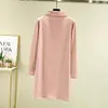 Top base de cuello alto medio para mujer, nueva colección de otoño 2026, corte holgado, adelgazante, de longitud media, camiseta de manga larga