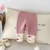 Nuevos Leggings de Bolas Dulces y Lindos para Niñas de Primavera y Otoño Pantalones Elásticos con Puño para Niños Pantalones Cálidos de Otoño e Invierno