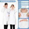 Jalecos brancos para médicos e enfermeiros homens e mulheres, uniformes de trabalho para laboratórios hospitalares e universitários, vestuário de trabalho de manga curta para o verão e manga longa para o inverno
