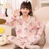 Pijama Infantil Feminino 2025 Primavera e Outono Manga Longa Algodão Nuvem Fino Estilo Outono para Crianças Maiores Roupas de Casa para Usar por Cima