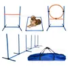 Equipo de Entrenamiento de Agilidad para Perros, Entrenamiento de Obstáculos de Salto para Perros, Postes para Saltos de Obstáculos, Aros de Salto, Equipo de Entrenamiento con Postes, Artículos para Mascotas