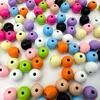 Cuentas de colores de aleación, cuentas redondas, cuentas sueltas de pintura, material de pulsera con agujero pasante, accesorios de joyería DIY, pulsera colgante al por mayor