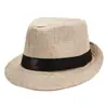Sombrero de Nuevo Estilo para Hombres, de Mediana Edad y Mayores, Sombrero de Algodón y Lino para Protección Solar al Aire Libre, Sombrero Jazz Transpirable Casual de Pesca para Hombres