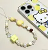 Corrente Minimalista para Celular com Contas de Pérola e Laço, Alça de Pulso, Corrente de Mão, Porta-Câmera e Chaves Feminino