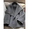 Nuevo Elegante Abrigo de Lana 2026 con Cuello de Dos Vías, Estilo Corto, Abrigo de Lana Doble Faz para Mujer, Venta al por Mayor H16DD242002