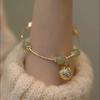 Pulsera de Campanas de Doble Capa de Jade Hetian para Mujer, Diseño Nicho de Otoño Ins, Joyería de Pulsera Elegante, Modelo Nuevo 2025