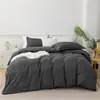 Funda de edredón de color liso, funda de almohada, sábana bajera, protector de colchón de una sola pieza de cobertura total, ropa de cama, venta al por mayor de sábanas bajeras