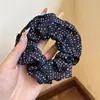 Goma para el pelo grande de estilo coreano con estampado de cuadros florales para mujer, accesorio elástico suave para coleta, accesorio para moño, goma para el pelo