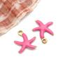 1 Pingente Pingente Aço Inoxidável Eletrogalvanizado a Vácuo Esmaltado Dupla Face Colorido Gota de Óleo Estrela do Mar Oceânica Acessórios de Joalheria DIY