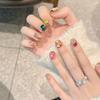 Rachman Kaidi Gato Hermoso Estilo Festivo Manicura Portátil Uñas Postizas Puramente Hechas a Mano Uñas Cortas Dibujos Animados Lindos