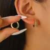 Amazon Transfronterizo Populares de Lujo Temperamento Cobre Incrustado Circonita de Colores Aretes Redondos Personalizados Hip-Hop Tendencia Aretes para Mujer Lote