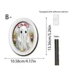 Decoración de Madera de Fantasma Rosa Linda de Halloween Impresa en Tablero de Madera de Doble Capa de 5 mm, Decoración para Colgar en la Pared con Atmósfera Fresca
