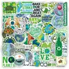 50 nuevas pegatinas de pintura de protección ambiental para salvar la tierra de comercio exterior, pegatinas decorativas de película mate para maleta, taza de agua, cuaderno