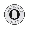 Broche de Calavera Fantasma Oscuro Gato Negro de Halloween Divertido Calavera Insignia de Metal en Inglés Pequeño Regalo
