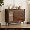 Gabinete con Cajones, Gabinete de Almacenamiento para Sala de Estar, Gabinete Pequeño de Pie Estilo Antiguo, Gabinete de Almacenamiento Retro de Ratán, Gabinete de Almacenamiento de Pared para Dormitorio, Gabinete con Cajones