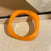 Pulsera de Cuerda Elástica Redonda de Acrílico con Patrón de Flujo Naranja Cálido, Empalme, Diseño Único, Accesorio de Mano de Moda de Lujo Ligero