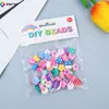 Embalagem com Fecho Argila Macia Fruta Pulseira DIY Contas Soltas Fio para Montar Pulseira Acessórios de Joias Contas Fruta de Argila Macia