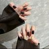PD-62 Negro Café Qiao Cruzado Piezas de Uñas Postizas Parche de Uñas Portátil Usar Piezas de Uñas Otoño Café Al Por Mayor