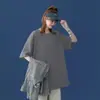 Camiseta blanca de algodón para mujer, verano, hombro normal, manga corta, talla grande, holgada, camiseta oversized, ropa interior, top de manga corta