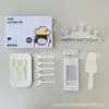 Set de vajilla desechable para pastel, incluye seis piezas, para fiestas de cumpleaños; fabricante de cuchillos, tenedores y platos para pastel; set de caja de regalo